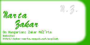 marta zakar business card